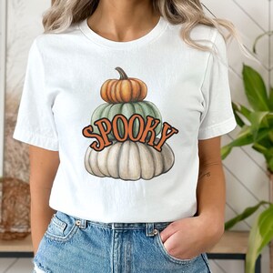 Spooky Pumpkins T-Shirt, Gift for Halloween, Pumpkin Patch T-shirts, Halloween TShirt with Pumpkins, Cute Scary Tee, Gift for Halloween Mom