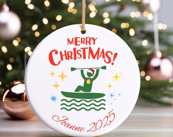 Rowing Christmas Ornament, Personalized Custom Name Tree Heirloom, Funny Rower Humor, Coxswain Coach Crew Gift Ideas, New Year Rower 2025