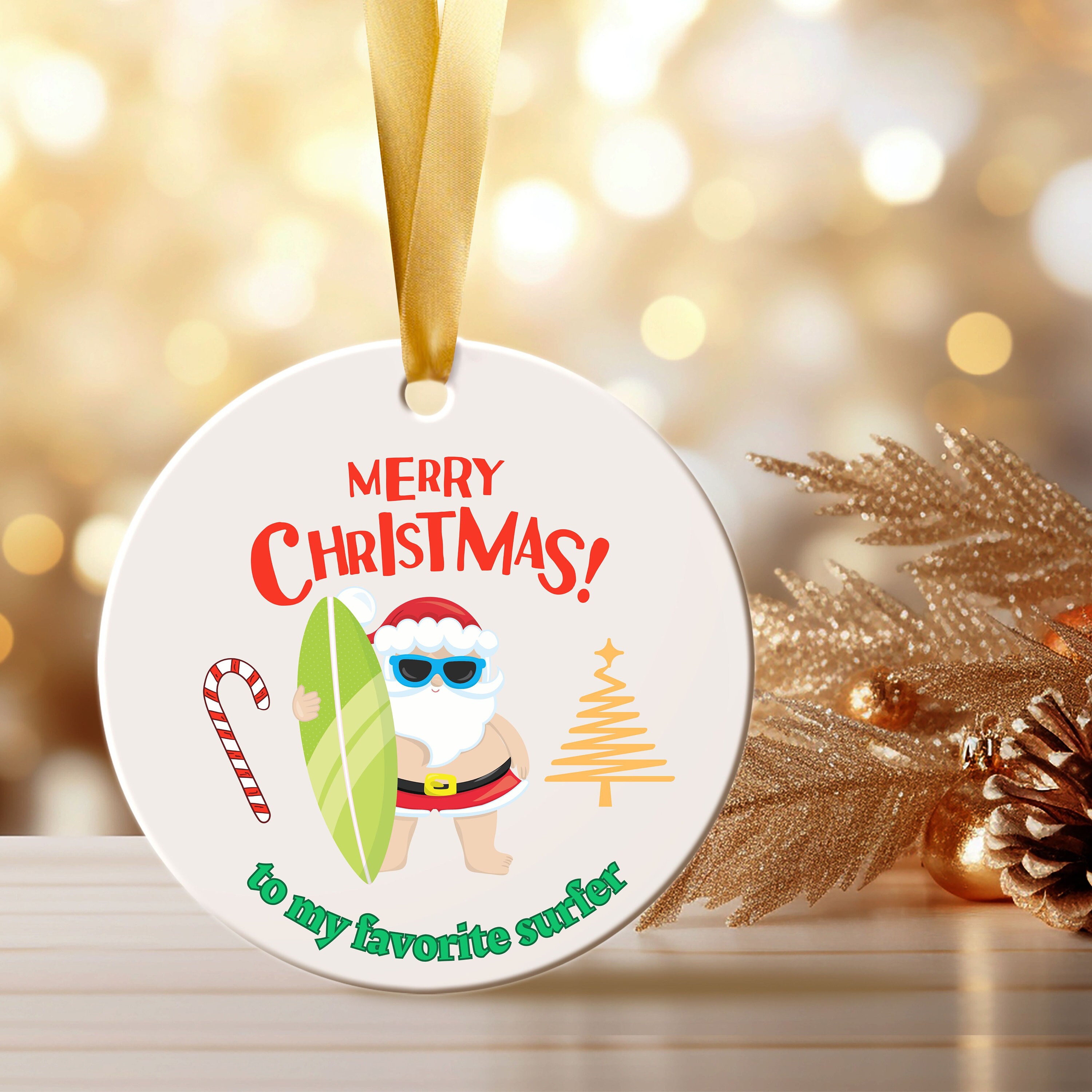 Surfer christmas ornament outlet