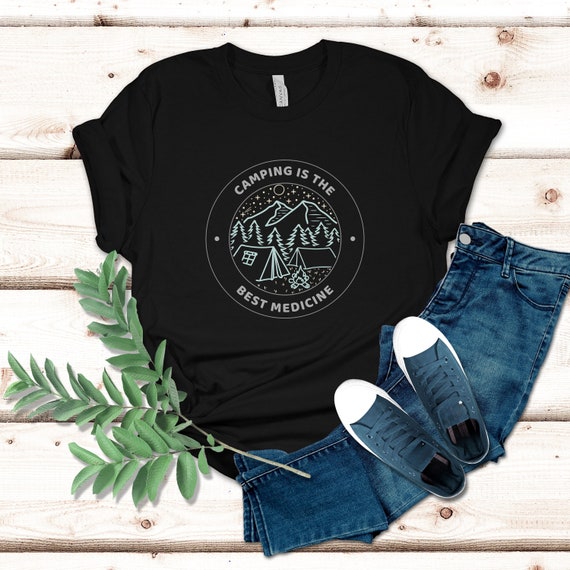 Anbech Women's Vintage Nature Graphic Tee - Camping Hiking Travel T-Shirt, Soft Cotton Blend, Dark Grey, Large - View #6