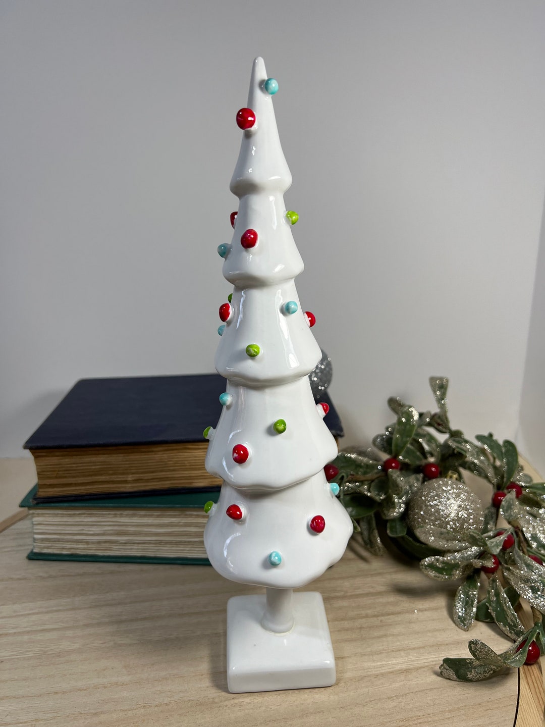 Adorable Multicolored gumdrop White Ceramic Christmas Tree Etsy