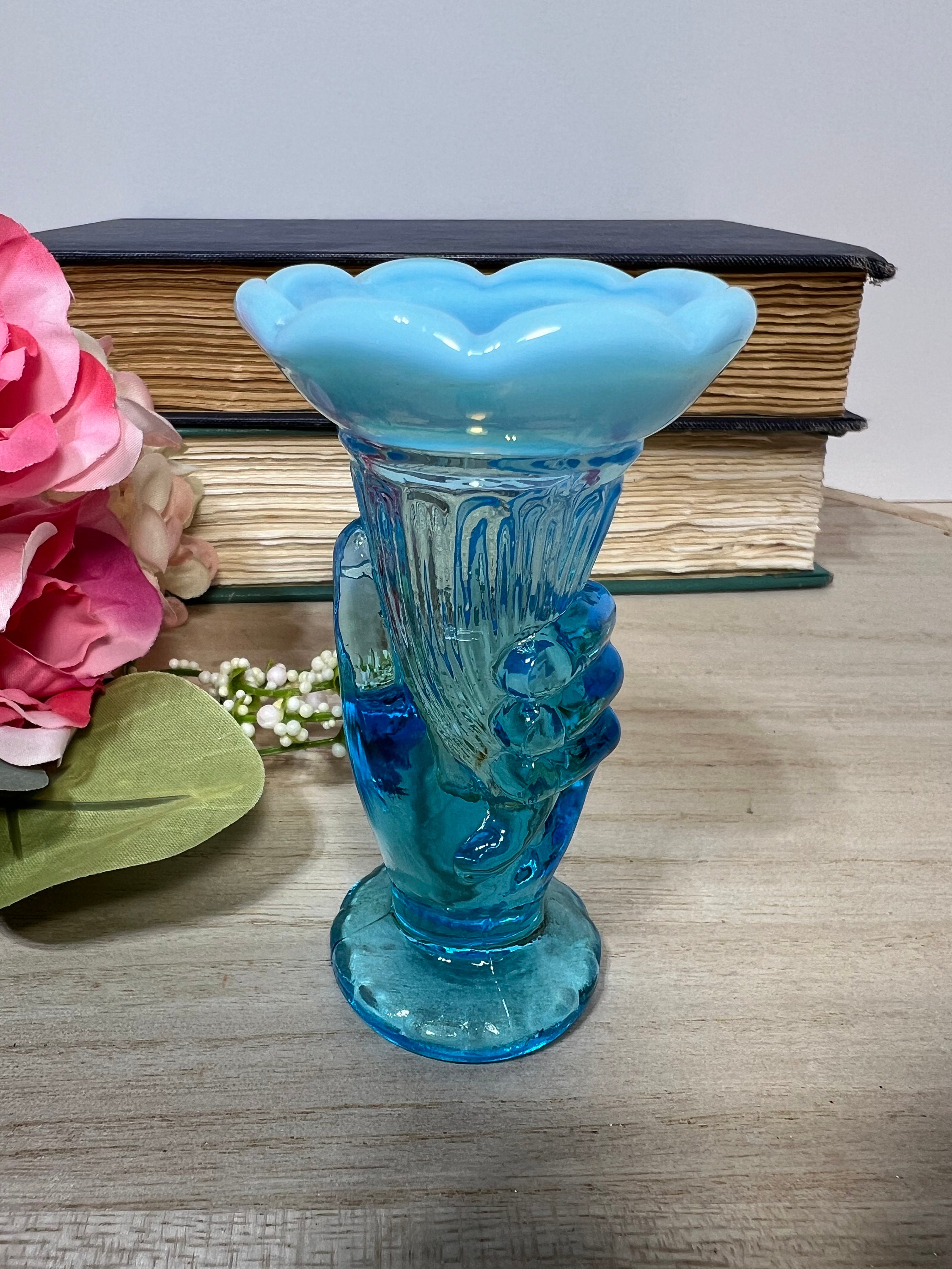 fenton opalescent ビンテージ　ガラス製 花瓶 Vintage Fenton Art Glass Opalescent Miniature Vase - Etsy