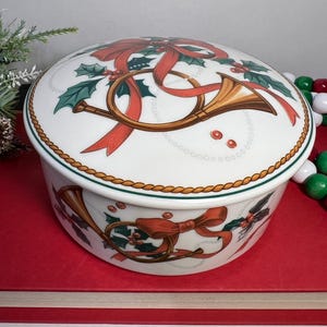 Vintage Mikasa Jubilation Christmas Trinket Box with Lid