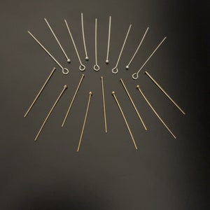 Sterling silver eye pins and head pins