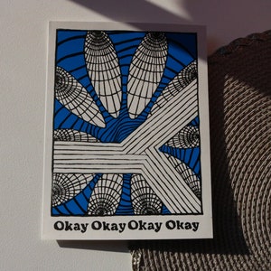 Okay X4 Linocut Print