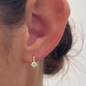 Small Silver Stud Earrings, Gold Stud Earrings, Tiny Diamond Stud Earrings, 925 Sterling Silver, Gift for Her, Minimalist, Everyday Earring