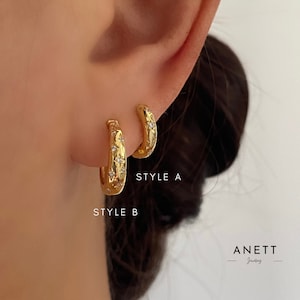 Star Gold Huggie Hoop Earrings, Small Gold Huggie, 925 Sterling Silver Hoops, Celestial, Dainty, Ear stack, Second Earrings, Gift for Her