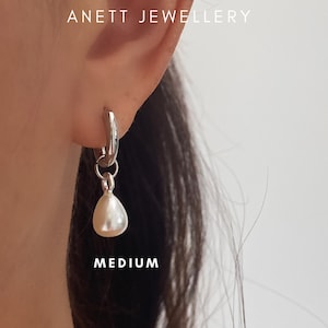Handmade Pearl Dangle Earrings, 925 Sterling Silver Pearl Earring, Bridesmaid Earrings, Bridal Oval Pearl, Wedding Pearl, Gift for Her