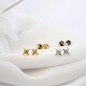 Tiny Star Stud Earrings, 925 Sterling Silver, 18k gold Stud, Small Helix Stud, Small Gold Earrings, Silver Stud, Star Stud, Minimalist