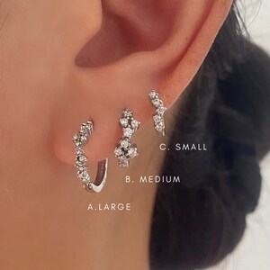 Silver Hoop Earrings, Curved Chubby Teardrop Silver Hoop, Thick Silver Hoops, Basic Simple Silver Hoops, Everyday, Gift for Her, Earring Set