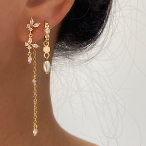 Chain stud earrings ,Tassel Earring, Minimalist earrings, Dangle chain earring, Gold earrings, Minimalist earrings, Dainty Drop earrings