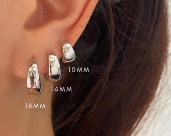 925 Sterling Silver Hoop Earrings, Silver Basic Hoops, 17mm 16mm 14mm 10mm Hoops, Simple Silver Hoops, Everyday Earrings, Second Earrings