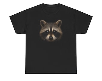 Realistic Raccoon Face T-Shirt | Animal Portrait Tee, Wildlife Graphic