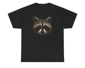 Realistic Raccoon Face T-Shirt | Animal Portrait Tee, Wildlife Graphic