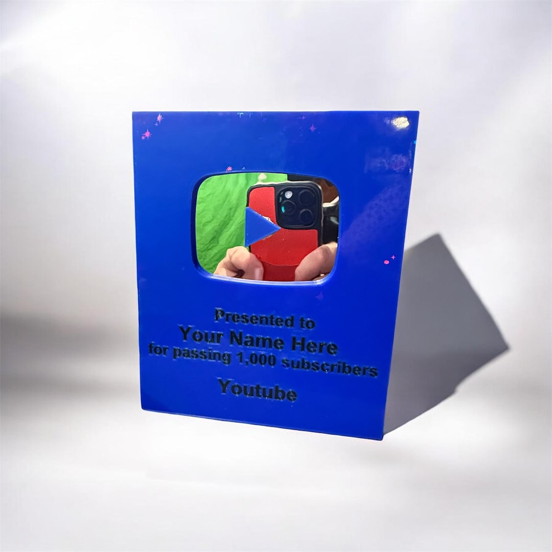 Custom Youtube Play Button (3d Printed) - Etsy