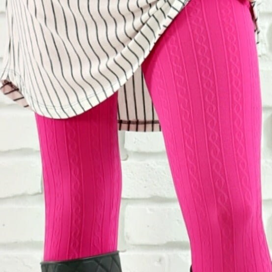 Cable Knit Fleece Lined Leggings 