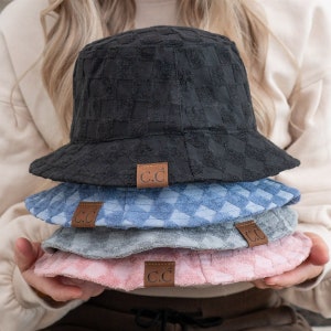 Bucket Hat with LV Inspired Monogram print made from Faux Fur