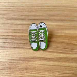 Proceeds Donated to END GUN VIOLENCE, Green Converse Enamel Pin, 1.5 inches, Butterfly Clutch