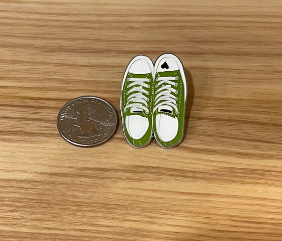 Proceeds Donated to END GUN VIOLENCE Green Converse Enamel Pin 1.5 Inches Butterfly Clutch Etsy Canada