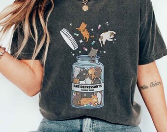 Antidepressant cat t-shirt, cat owner gift, funny cat shirt, cat mom tee, cat mom tshirt, cat lover gift, therapist shirt, mental health