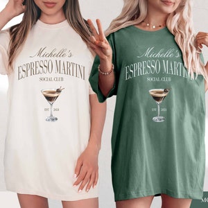 Custom espresso martini lover, personalised bachelorette party shirt, cute drinking shirt, martini crewneck tshirt, funny drinking crewneck