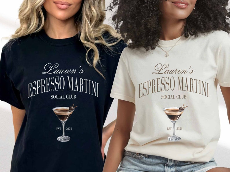 Custom espresso martini lover, personalised bachelorette party shirt, cute drinking shirt, martini crewneck tshirt, funny drinking crewneck
