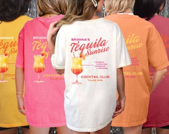 Custom Tequila Sunrise Bachelorette Shirt Final Fiesta Tequila Shirt Personalized Tulum Cabo Mexico Miami Girls Trip Drinking Shirt Gift