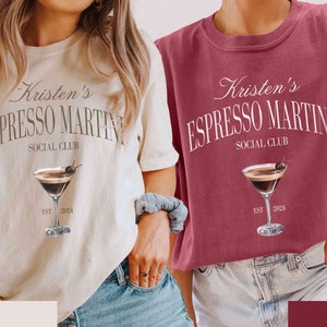 Custom espresso martini lover, personalised bachelorette party shirt, cute drinking shirt, martini crewneck tshirt, funny drinking crewneck
