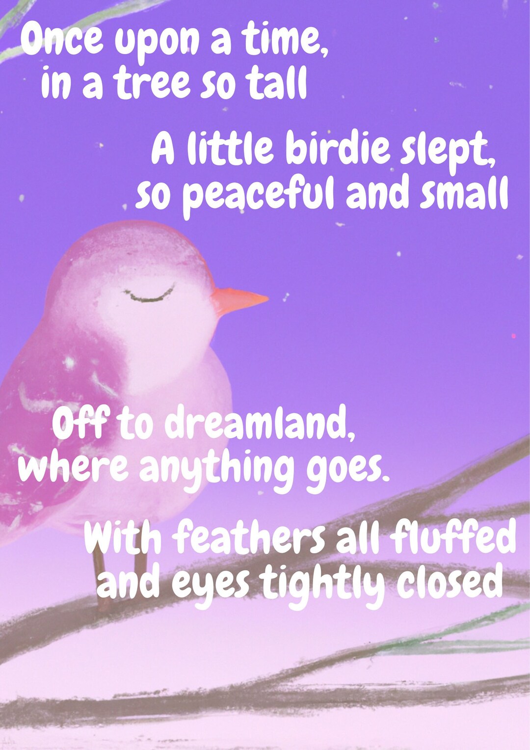 Bird Poem Poster for Children/kid's Room Etsy