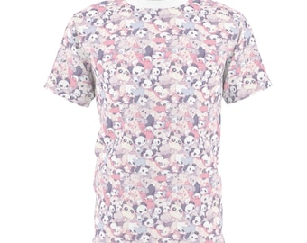 Kawaii Panda Skellies and Skulls Unisex Cut & Sew Tee (AOP)