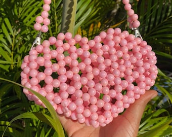 Heart Shaped Bead Bag, Bead Bag, Handbag, Handmade, Gift Idea
