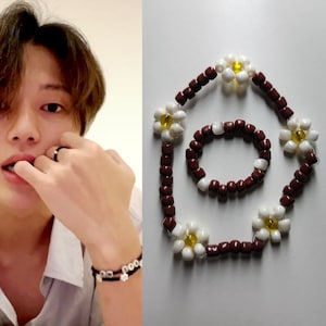Ateez Wooyoung Inspired Beaded Bracelet | Ateez Wooyoung Inspired Beaded Rings | Ateez Inspired Beaded Jewelry