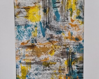 Original Abstract Art Painting On Paper
