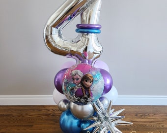 DIY Frozen Balloons, DIY Large 5 feet Frozen Birthday Balloon Stack, Frozen birthday decor, Number Balloon, No helium (This is a DIY kit)