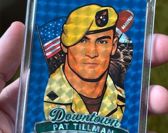Cartão colecionável Blue Pat Tillman Fanart Prizm Refractor