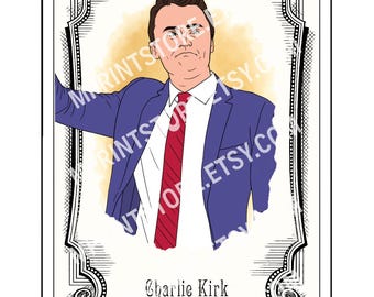 Charlie Kirk Ginter style Animated Art 2025 Artwork Trading Card by MPRINTS