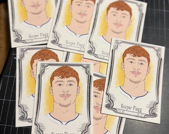 Lot of 8 Cooper Flagg Basketball Art 2025 Artwork Trading Card by MPRINTS