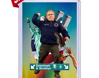 FLASH SALE George Bush Downtown Custom Art Trading Card
