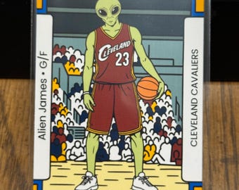 Alien James Parody Basketball Horror Art 2025 Artwork Trading Card by MPRINTS