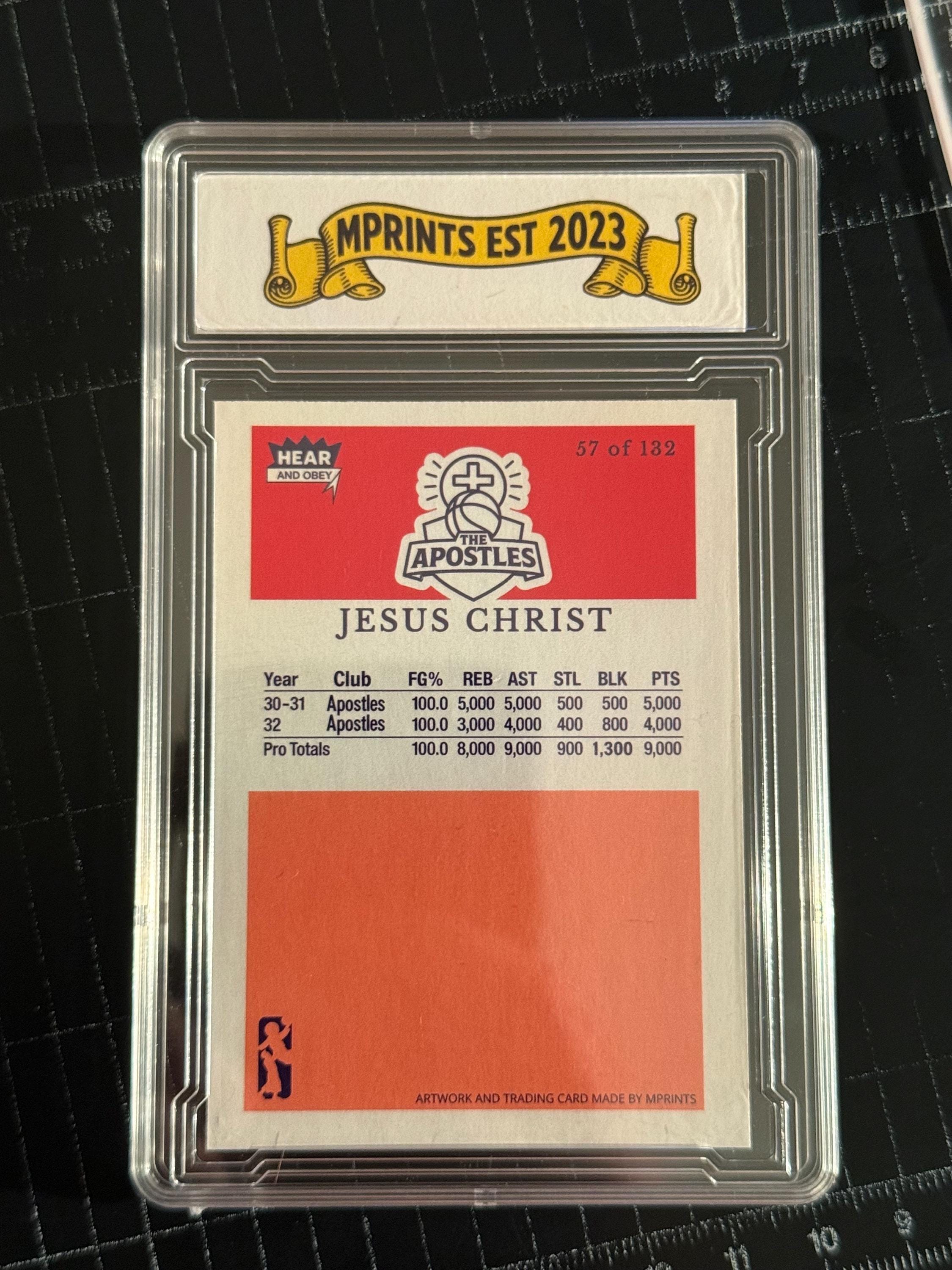 Jesus Christ Hear & Obey 86 Basketball Trading Card- SLAB (parody