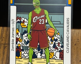 Zombie James Parody Basketball Horror Art 2025 Artwork Trading Card by MPRINTS