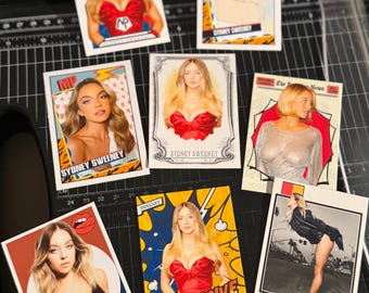 SYDNEY SWEENEY Gag Parody Trading Card Set of 8 Different Sports Trading Cards
