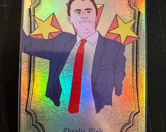 Charlie Kirk Refractor Ginter style Animated Art 2025 Artwork Trading Card by MPRINTS