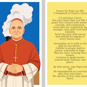 Arquivo para cartão de oração do Papa Leão XIV 3,5 x 2 polegadas (download digital)