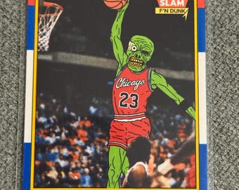 Zombie Jordan Basketball Horror Art 2025 Artwork Trading Card by MPRINTS