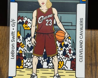 Taylor LeBron Swift Parody Basketball Art 2025 Artwork Trading Card by MPRINTS