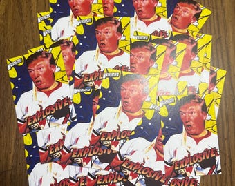 Donald Trump Explosive Gag Parody Trading Card LOT of 36 Baseball Sports Trading Cards