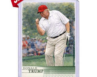 FLASH SALE Donald Trump Woods Rookie Card Custom Art Trading Card