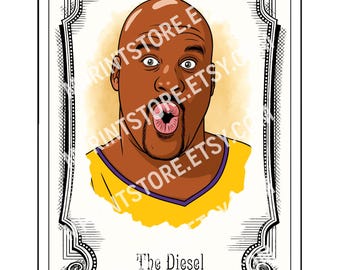 Shaquille O’Neal Ginter style Animated Art 2025 Artwork Trading Card by MPRINTS