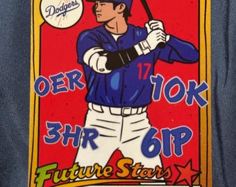Shohei Ohtani Baseball Card /500 Artwork Trading Card by MPRINTS
